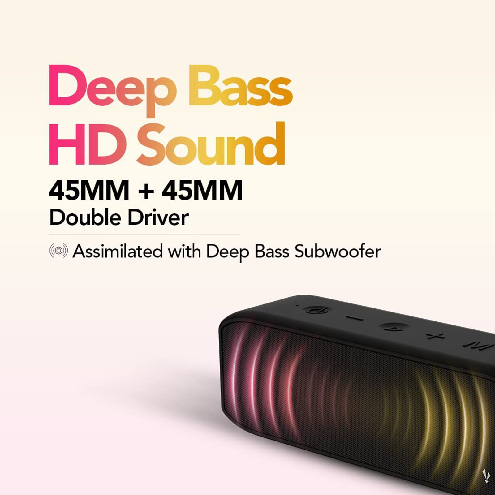 MadRabbit Sound Block 20W Portable Bluetooth Speaker (IP47 Water Resistant, Deep Bass HD Sound, 2.1 Channel, Black)_2