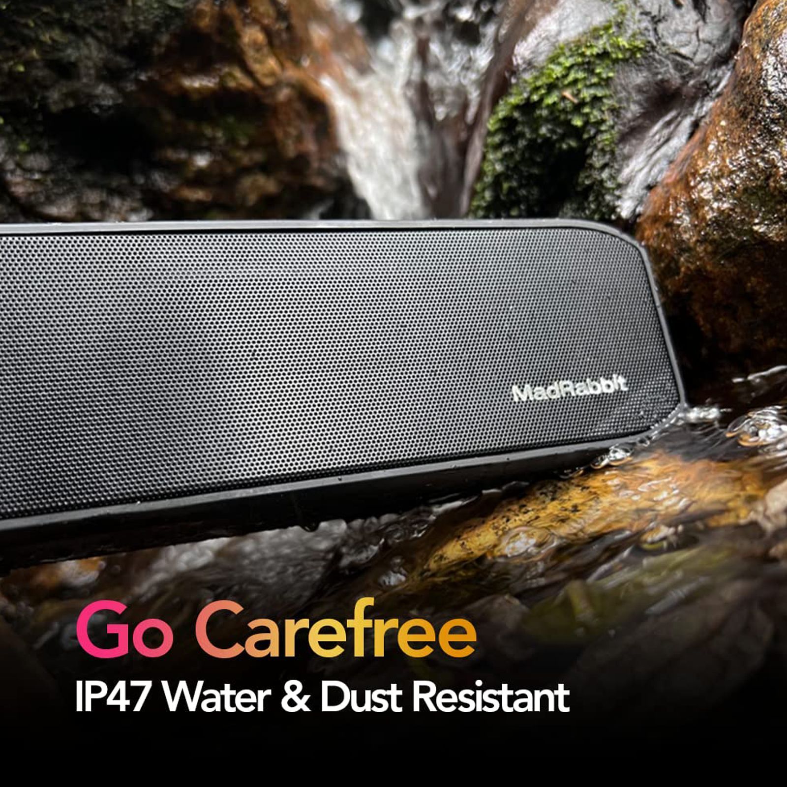MadRabbit Sound Block 20W Portable Bluetooth Speaker (IP47 Water Resistant, Deep Bass HD Sound, 2.1 Channel, Black)_5