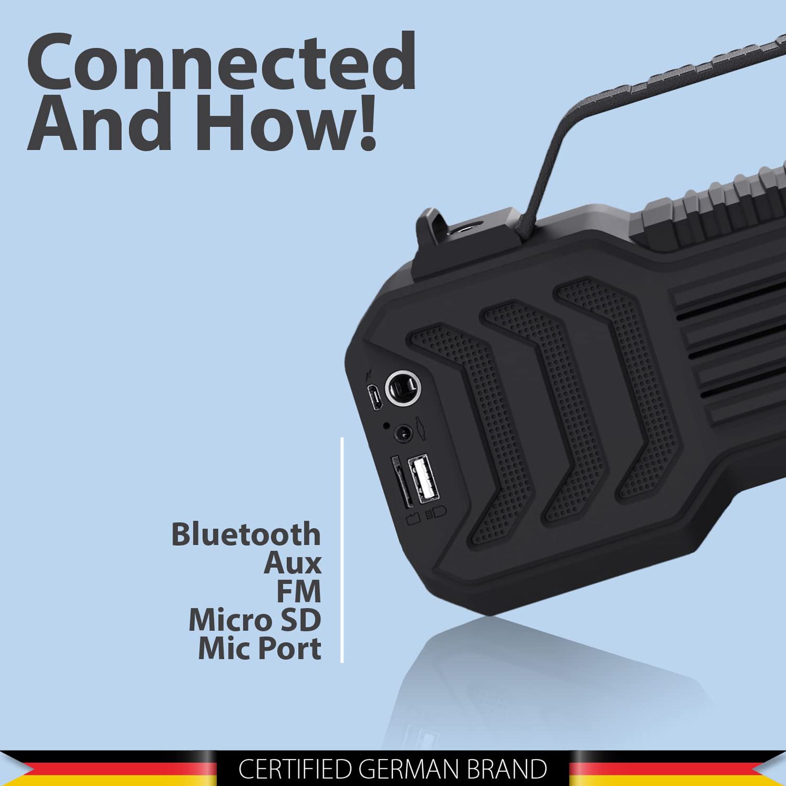 Blaupunkt Atomik BB20 20W Bluetooth Party Speaker with Mic (Karaoke Ready, 2.0 Channel, Black)_8