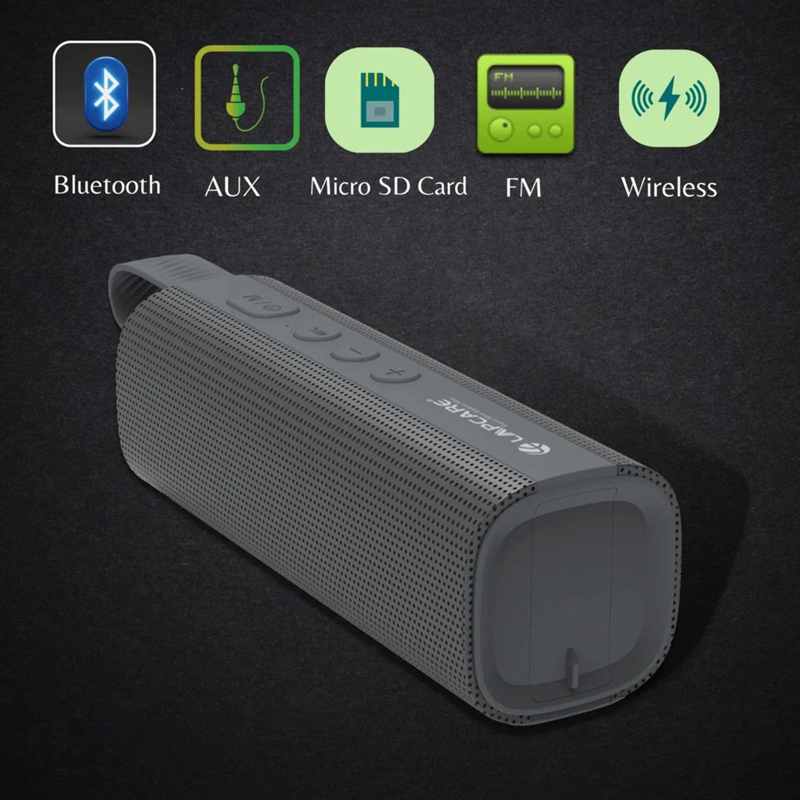 LAPCARE Go Beat LBS-004 10W Portable Bluetooth Speaker (Handsfree Calls, Stereo Channel, Black)_13