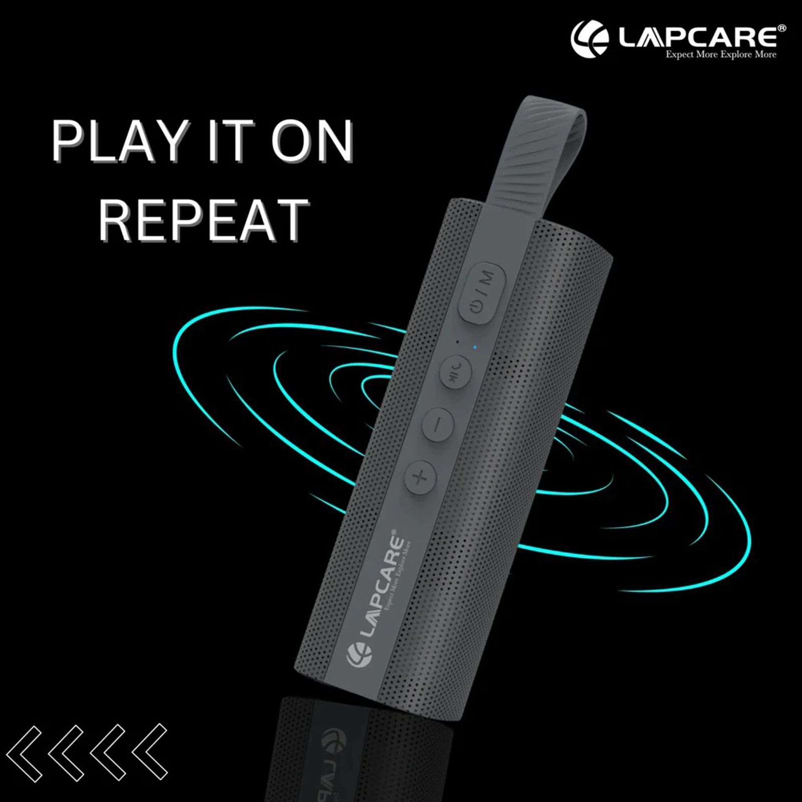 LAPCARE Go Beat LBS-004 10W Portable Bluetooth Speaker (Handsfree Calls, Stereo Channel, Black)_3