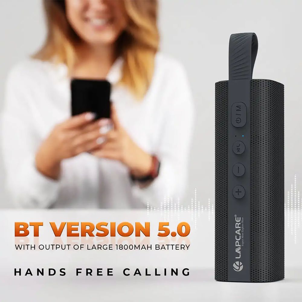 LAPCARE Go Beat LBS-004 10W Portable Bluetooth Speaker (Handsfree Calls, Stereo Channel, Black)_7