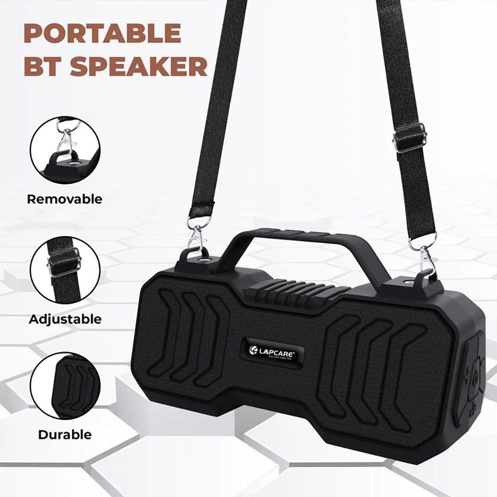 LAPCARE GoBeat II 14W Portable Bluetooth Speaker (Handsfree Calls, Stereo Channel, Black)_8