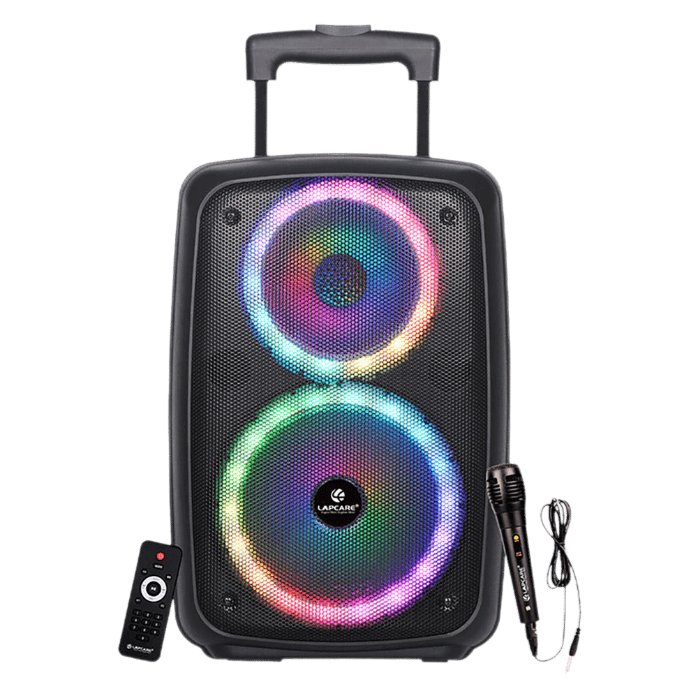 LAPCARE LAPSONIC 30W Bluetooth Party Speaker with Mic (Built-in FM Radio, Stereo Channel, Black) LAPCARE LAPSONIC 30W Bluetooth Party Speaker with Mic (Built-in FM Radio, Stereo Channel, Black)_1