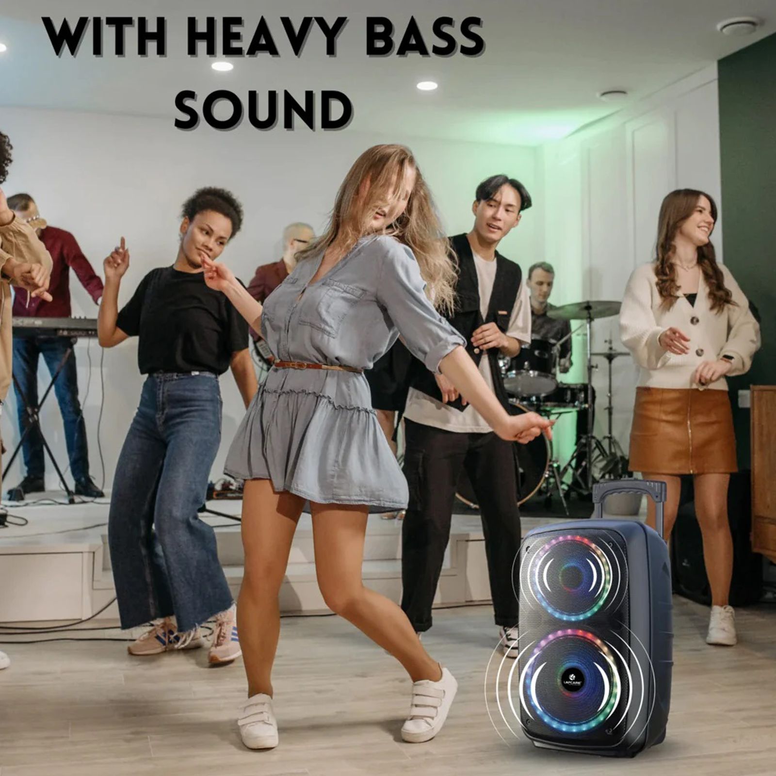 LAPCARE LAPSONIC 30W Bluetooth Party Speaker with Mic (Built-in FM Radio, Stereo Channel, Black) LAPCARE LAPSONIC 30W Bluetooth Party Speaker with Mic (Built-in FM Radio, Stereo Channel, Black)_9