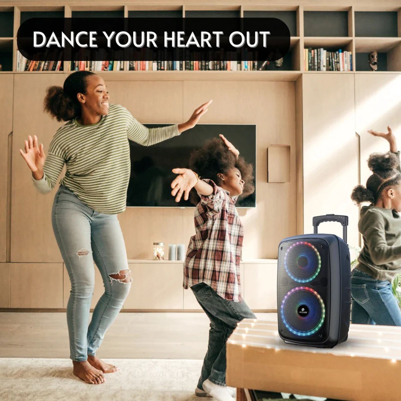 LAPCARE LAPSONIC 30W Bluetooth Party Speaker with Mic (Built-in FM Radio, Stereo Channel, Black) LAPCARE LAPSONIC 30W Bluetooth Party Speaker with Mic (Built-in FM Radio, Stereo Channel, Black)_10