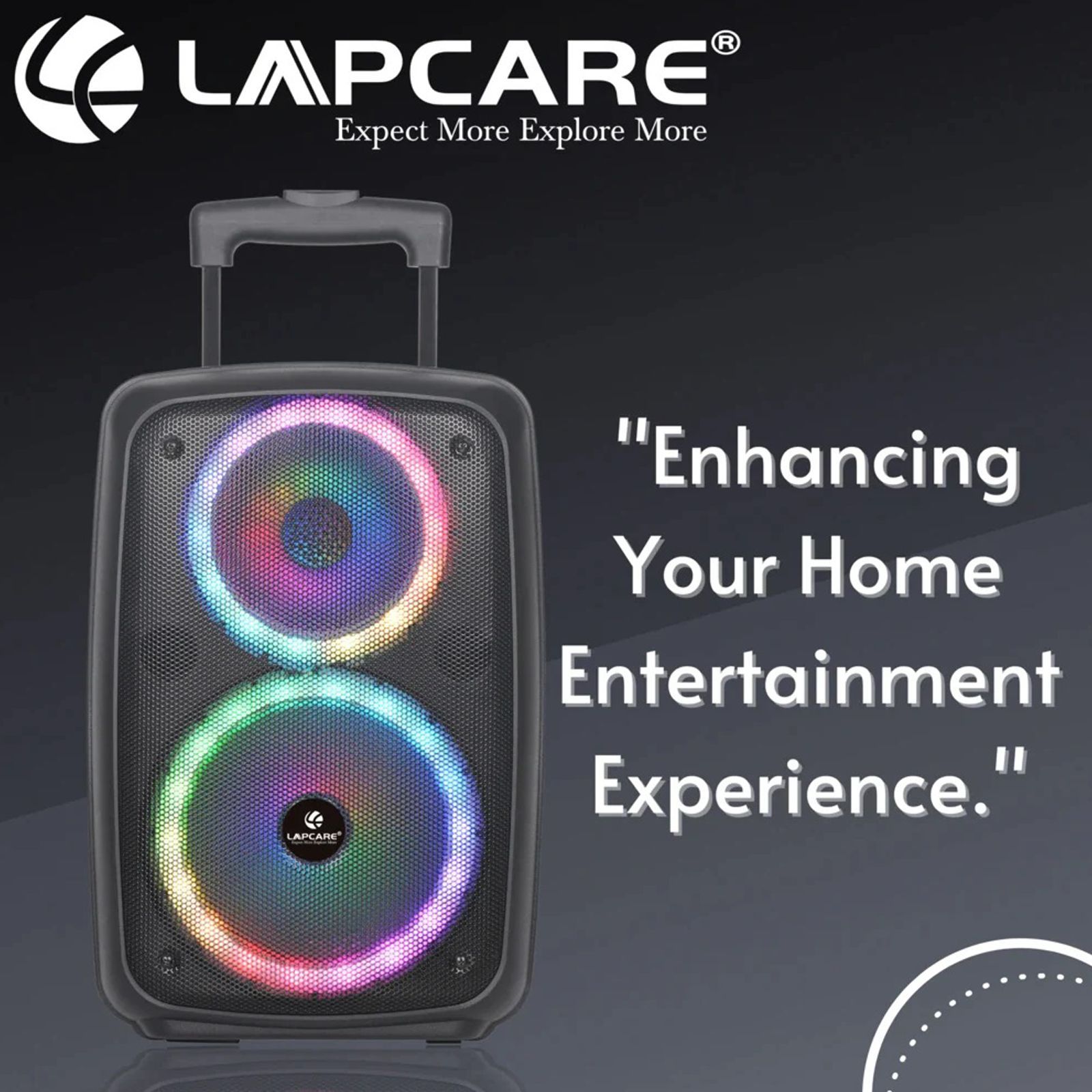 LAPCARE LAPSONIC 30W Bluetooth Party Speaker with Mic (Built-in FM Radio, Stereo Channel, Black) LAPCARE LAPSONIC 30W Bluetooth Party Speaker with Mic (Built-in FM Radio, Stereo Channel, Black)_11