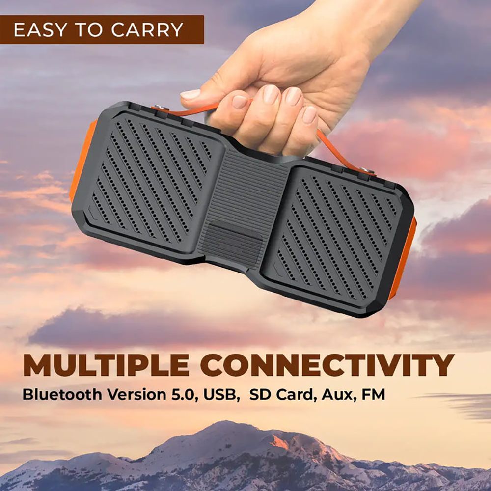 LAPCARE Storm 14W Portable Bluetooth Speaker (IPX5 Waterproof, Handsfree Calls, Stereo Channel, Black)_6