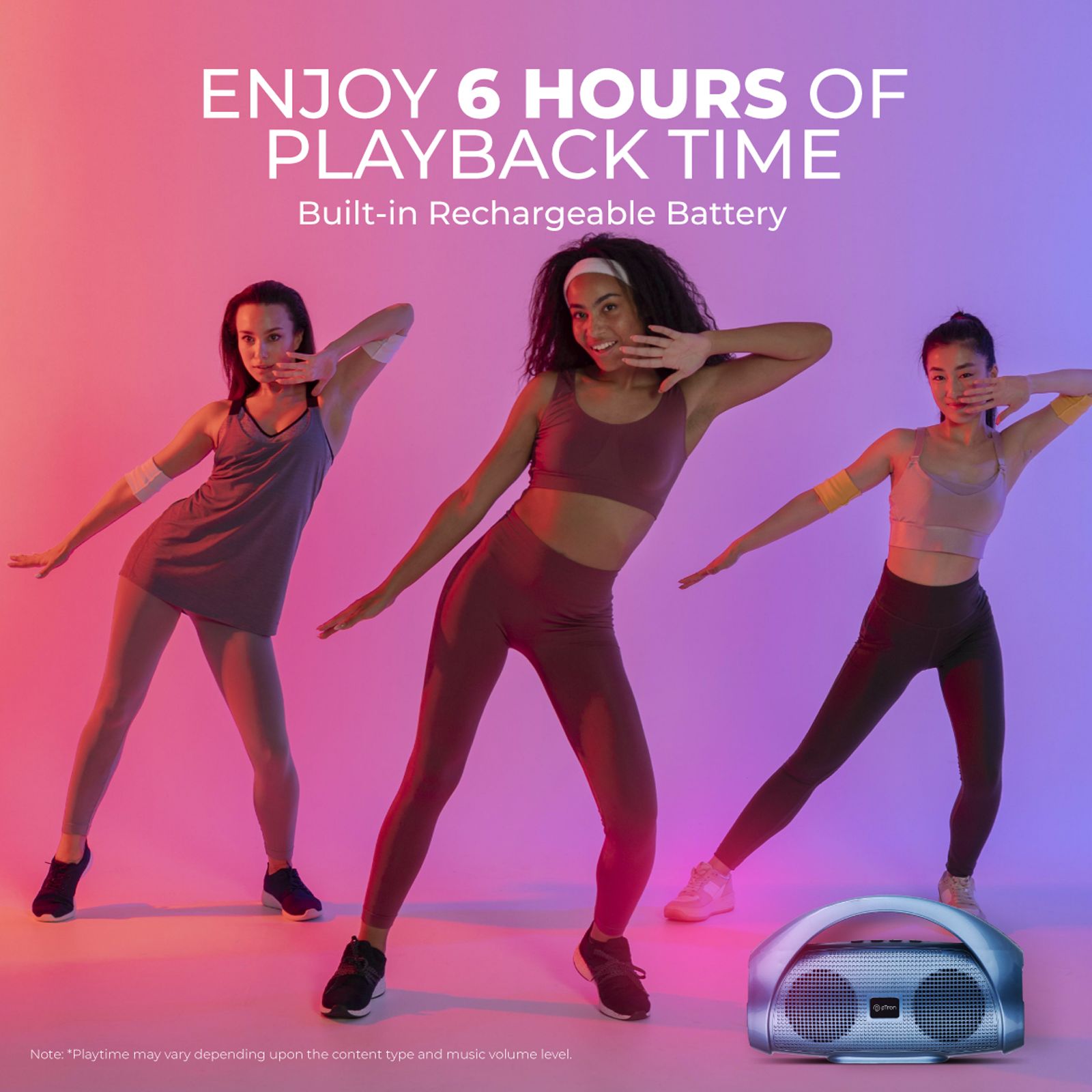 pTron Funk Duet 10W Portable Bluetooth Speaker (Wireless Subwoofer, Blue)_4