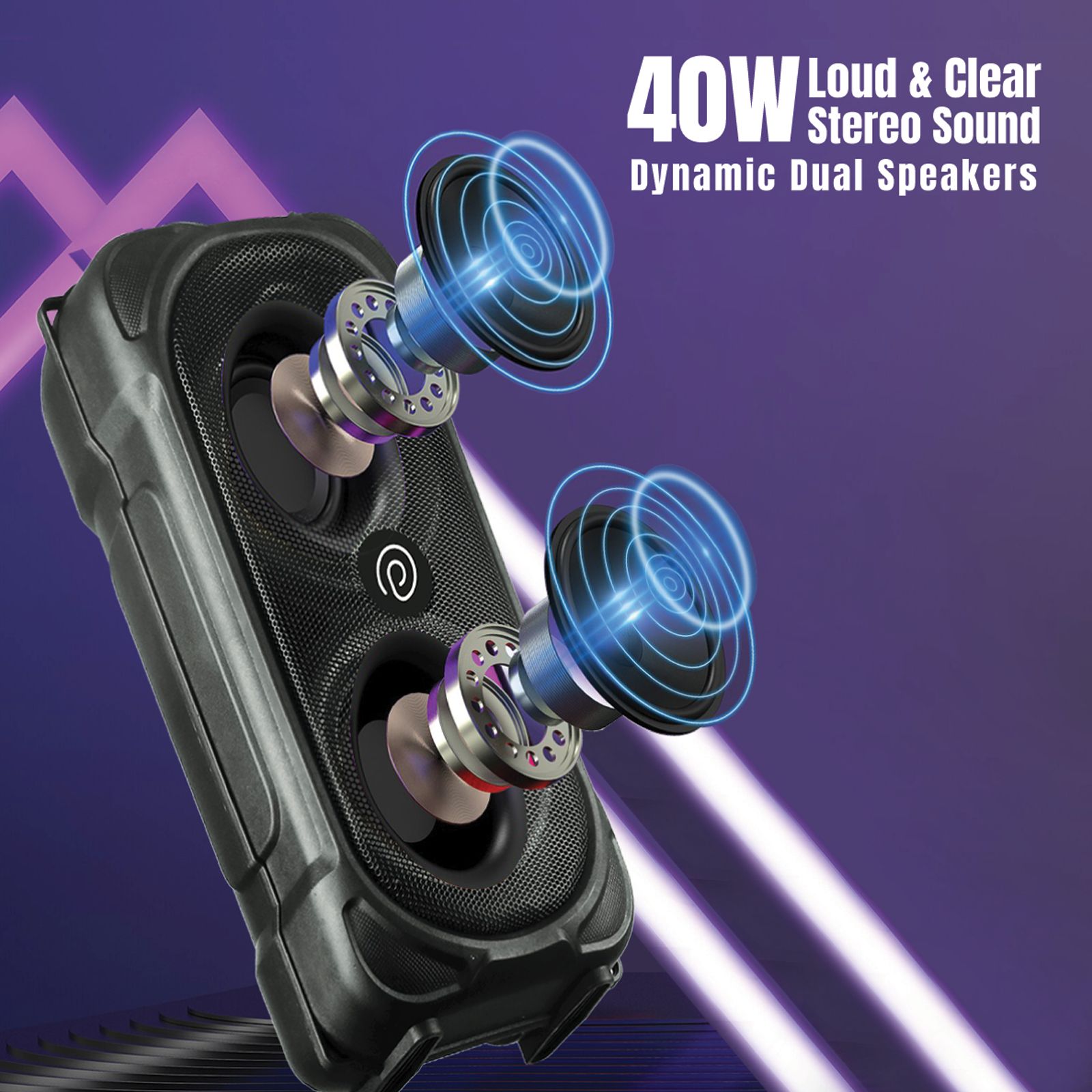 pTron Funk 40W Portable Bluetooth Party Speaker (LED Light Show, Black)_4