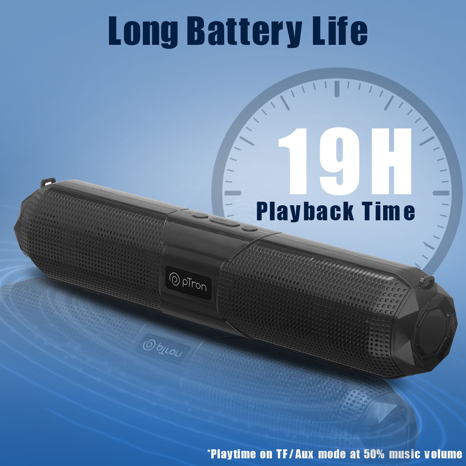 pTron Funk Wave 16W Portable Bluetooth Speaker (19 Hours Battery Life, Black)_5