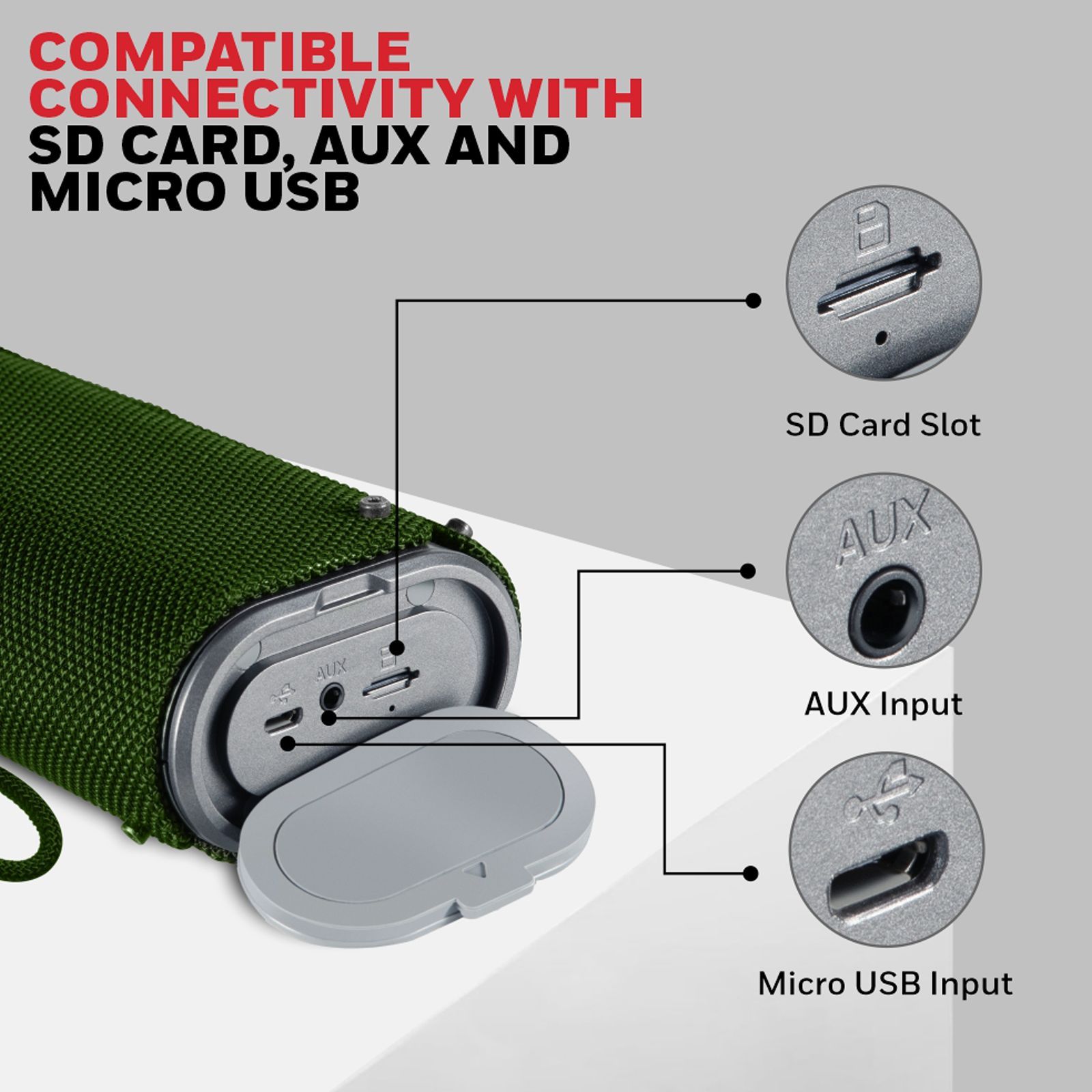 Honeywell Trueno U200 10W Portable Bluetooth Speaker (IPX6 Water Proof, Upto 15 Hours of Playtime, Stereo Channel, Olive Green) Honeywell Trueno U200 10W Portable Bluetooth Speaker (IPX6 Water Proof, Upto 15 Hours of Playtime, Stereo Channel, Olive Green)_4