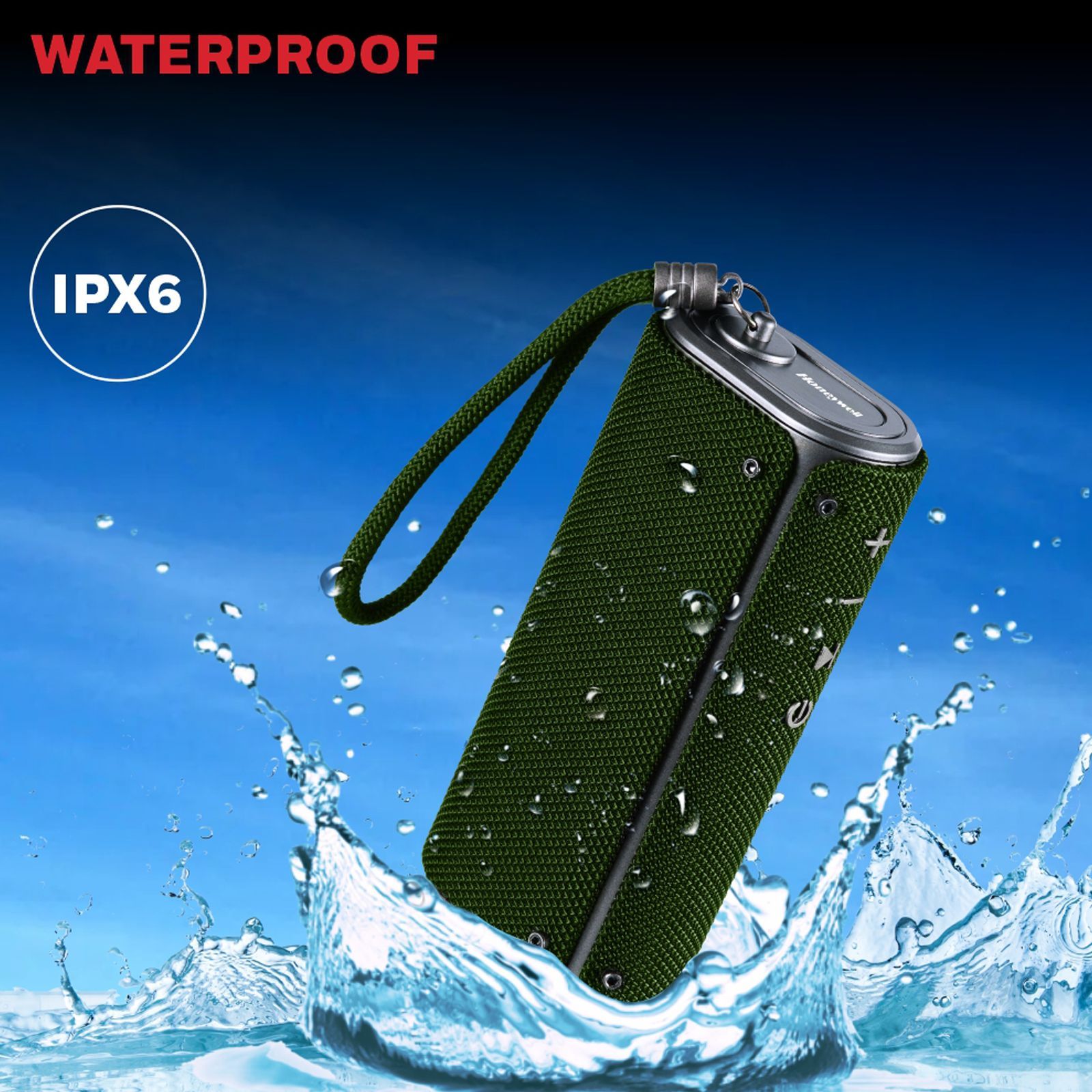 Honeywell Trueno U200 10W Portable Bluetooth Speaker (IPX6 Water Proof, Upto 15 Hours of Playtime, Stereo Channel, Olive Green) Honeywell Trueno U200 10W Portable Bluetooth Speaker (IPX6 Water Proof, Upto 15 Hours of Playtime, Stereo Channel, Olive Green)_8