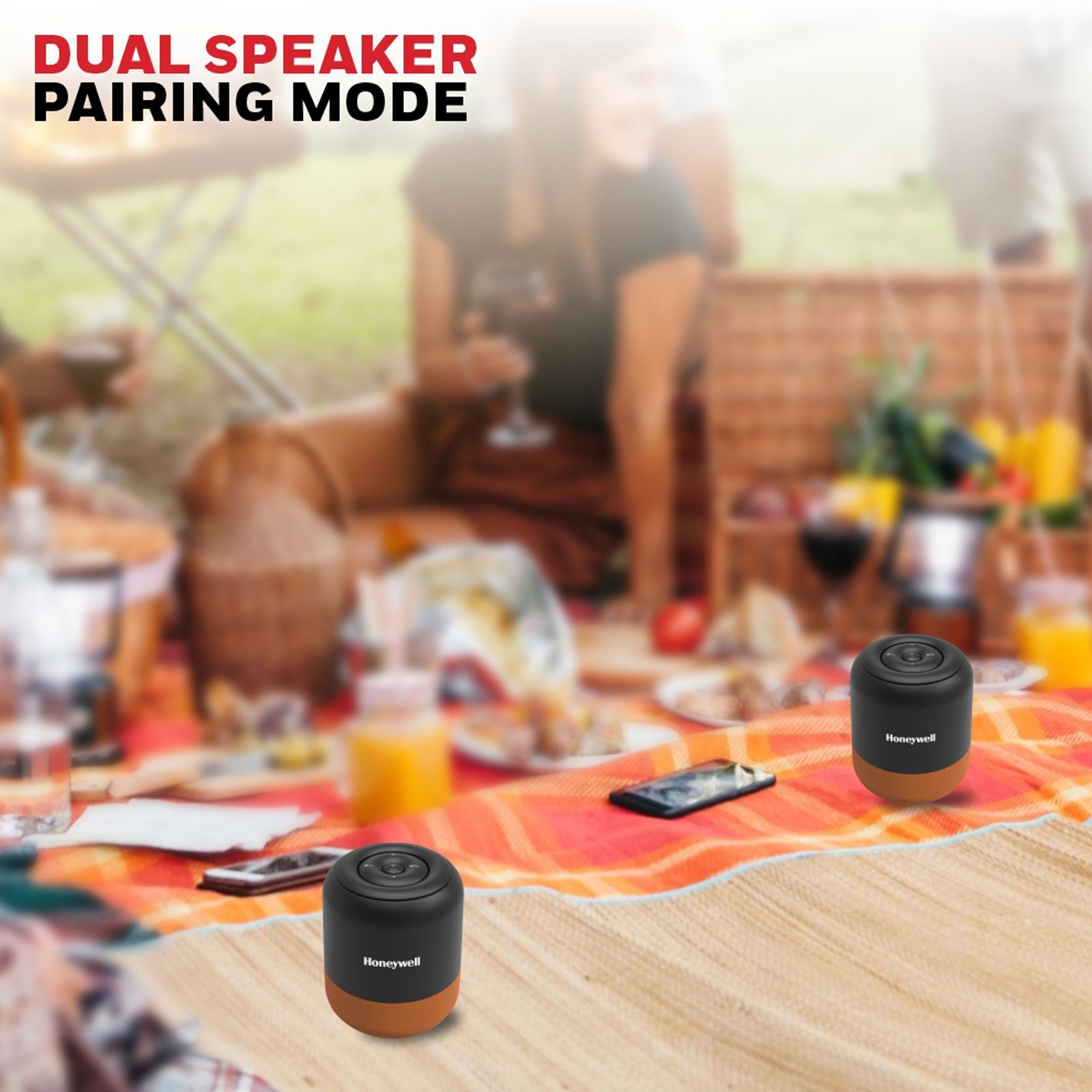 Honeywell Moxie V200 5W Portable Bluetooth Speaker (IPX4 Water Resistant, Stereo Sound, 2.1 Channel, Orange)_6