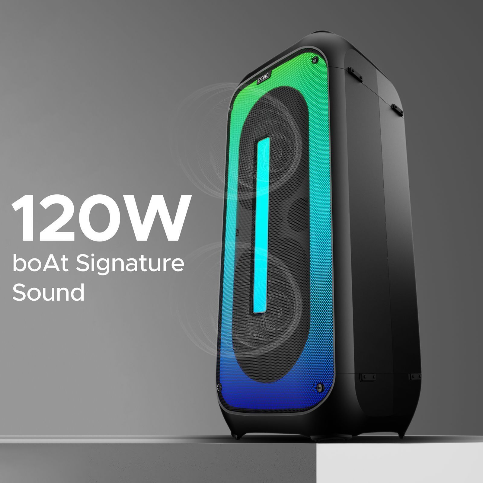 boAt Party Pal 320 120W Portable Bluetooth Speaker (Treble EQ Modes, 1.0 Channel, Premium Black)_8