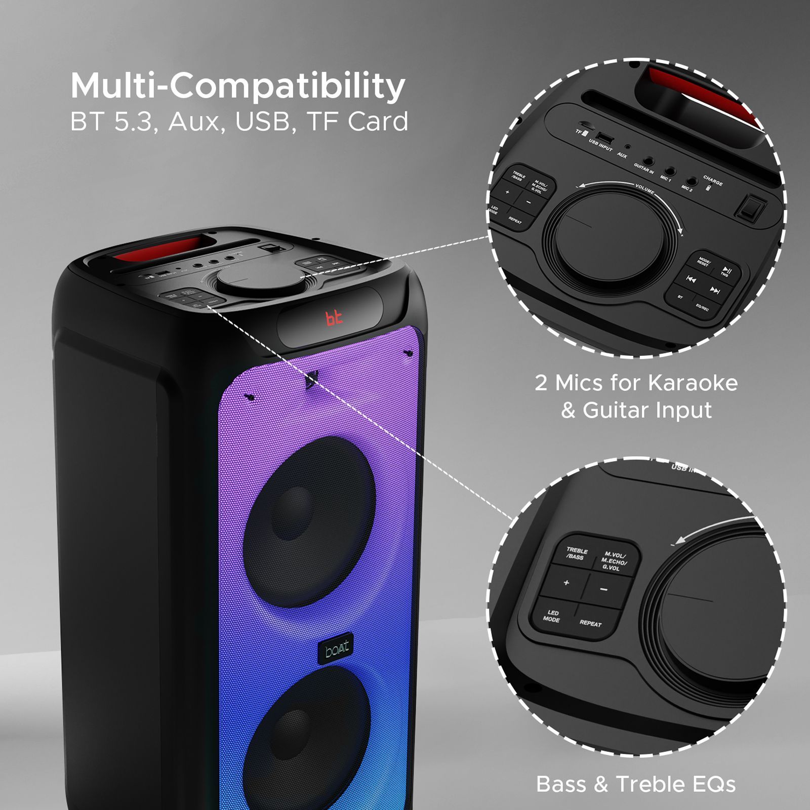boAt Party Pal 400 160W Portable Bluetooth Speaker (Treble EQ Modes, 1.0 Channel, Black) boAt Party Pal 400 160W Portable Bluetooth Speaker (Treble EQ Modes, 1.0 Channel, Black)_12