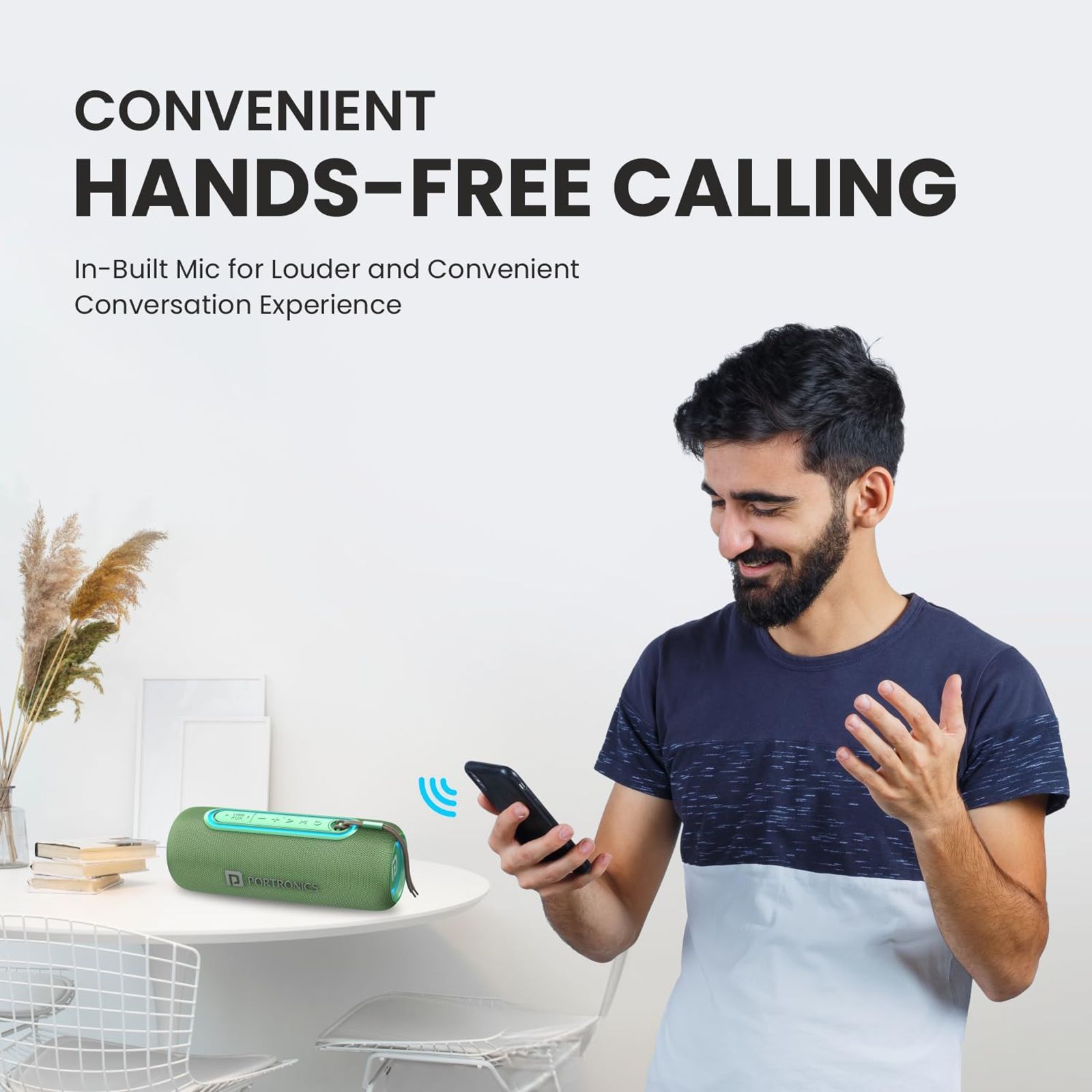 PORTRONICS Resound 2 15W Portable Bluetooth Speaker (IPX5 Water Resistant, 5 Hours Playtime, Green)_9