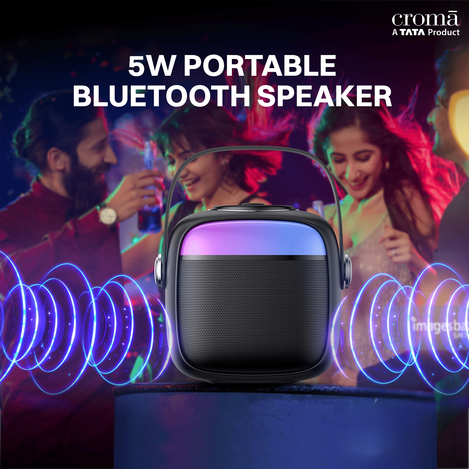 Croma 5W Portable Bluetooth Speaker (Ambient LED Light, Mono Channel, Black)_10