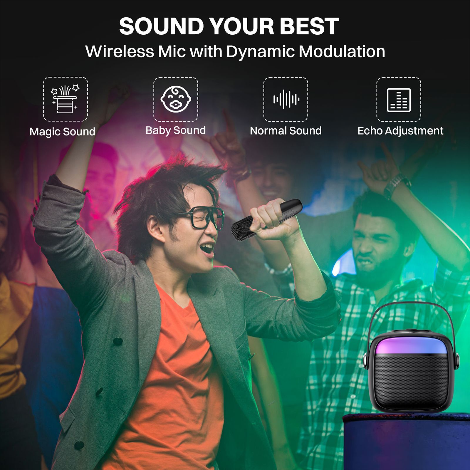 Croma 5W Portable Bluetooth Speaker (Ambient LED Light, Mono Channel, Black)_14