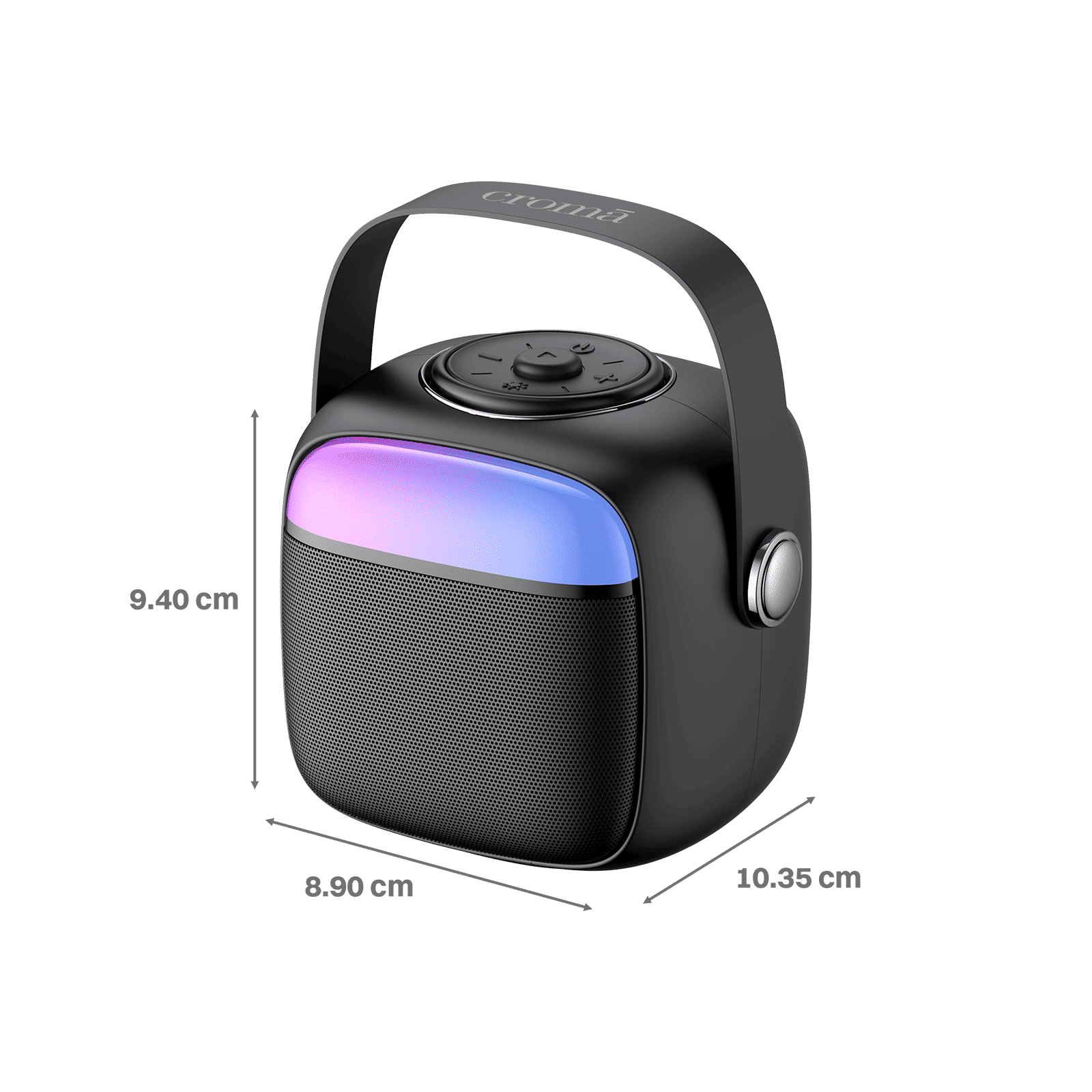 Croma 5W Portable Bluetooth Speaker (Ambient LED Light, Mono Channel, Black)_3