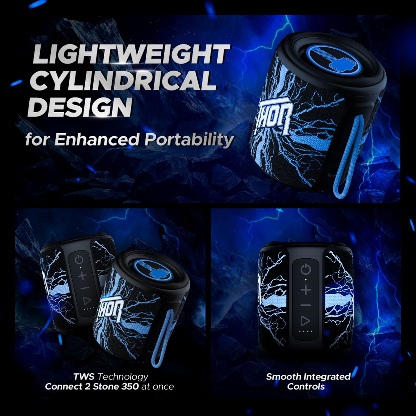 boAt Stone 350 Thor Edition 10W Portable Bluetooth Speaker (IPX7 Water Resistant, 12 Hours Playback, Electric Blue)_7