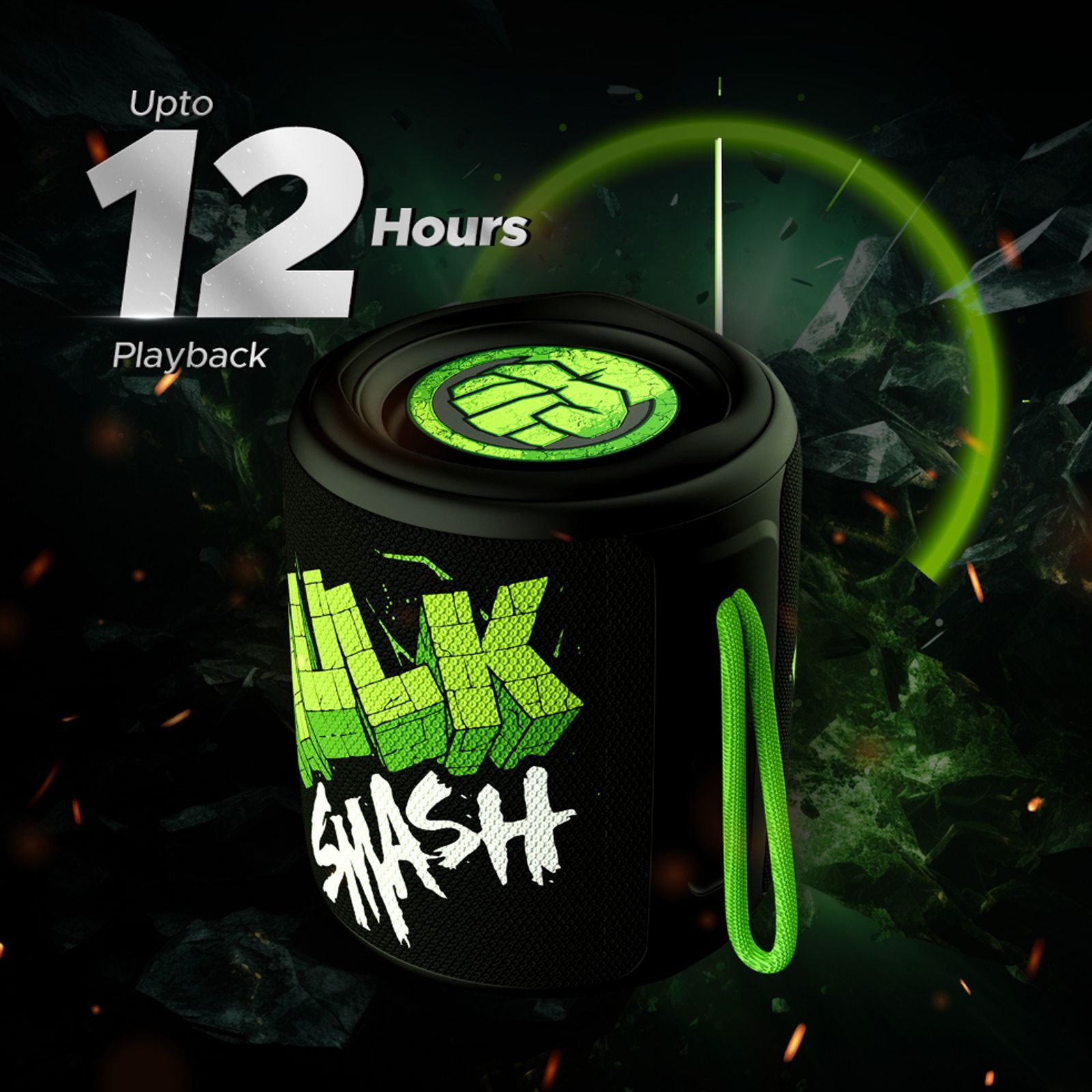 boAt Stone 350 Hulk Edition 10W Portable Bluetooth Speaker (IPX7 Water Resistant, 12 Hours Playback, Green Fury)_5