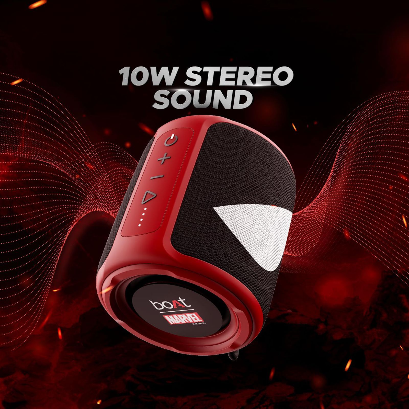 boAt Stone 352 Deadpool Edition 10W Portable Bluetooth Speaker (IPX7 Water Resistant, Stereo Sound, Assassin Red)_4