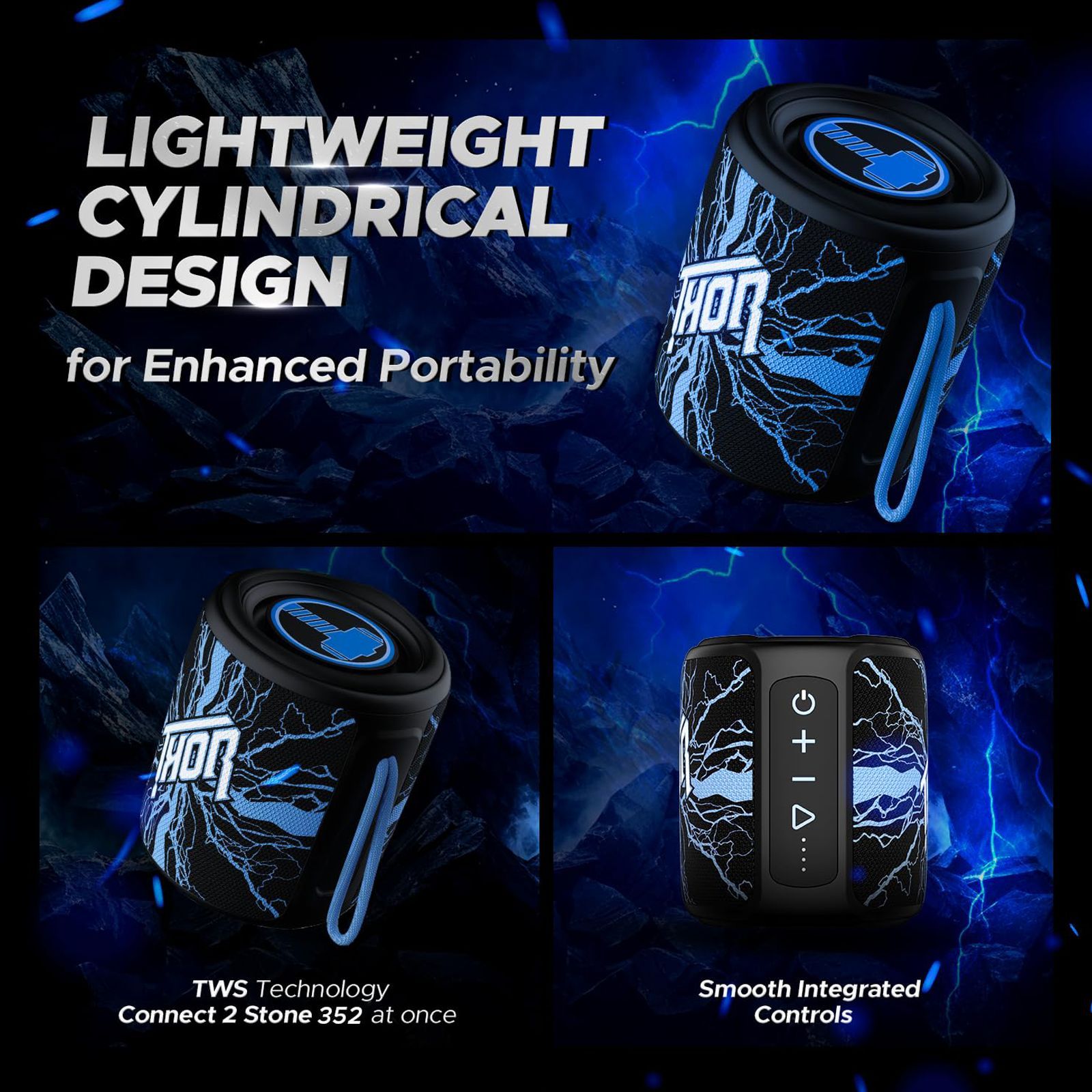 boAt Stone 352 Thor Edition 10W Portable Bluetooth Speaker (IPX7 Water Resistant, Stereo Sound, Electric Blue)_5