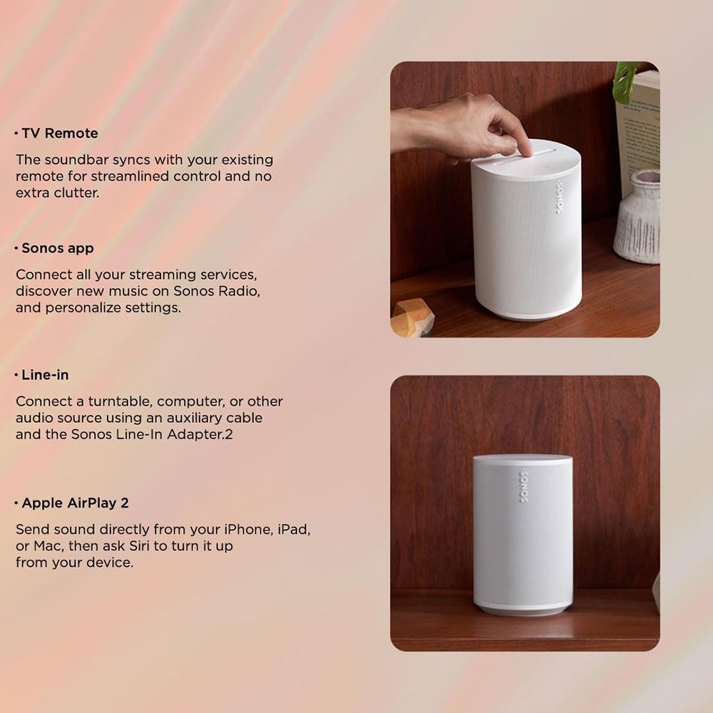 SONOS Era 100 (Next Gen) with Built-in Alexa Smart Wi-Fi Speaker (Touch Control, White)_13