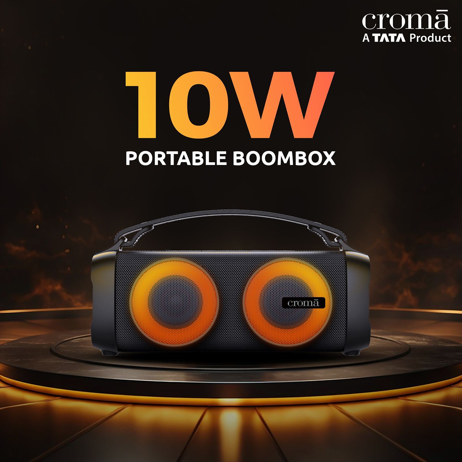 Croma 10W Portable Bluetooth Speaker (TWS Speaker Connectivity, Black)_7