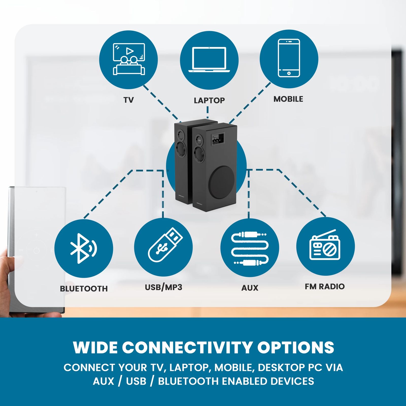 MODGET TORO 150W Multimedia Speaker (Bluetooth Connectivity, 2.1 Channel, Black)_5