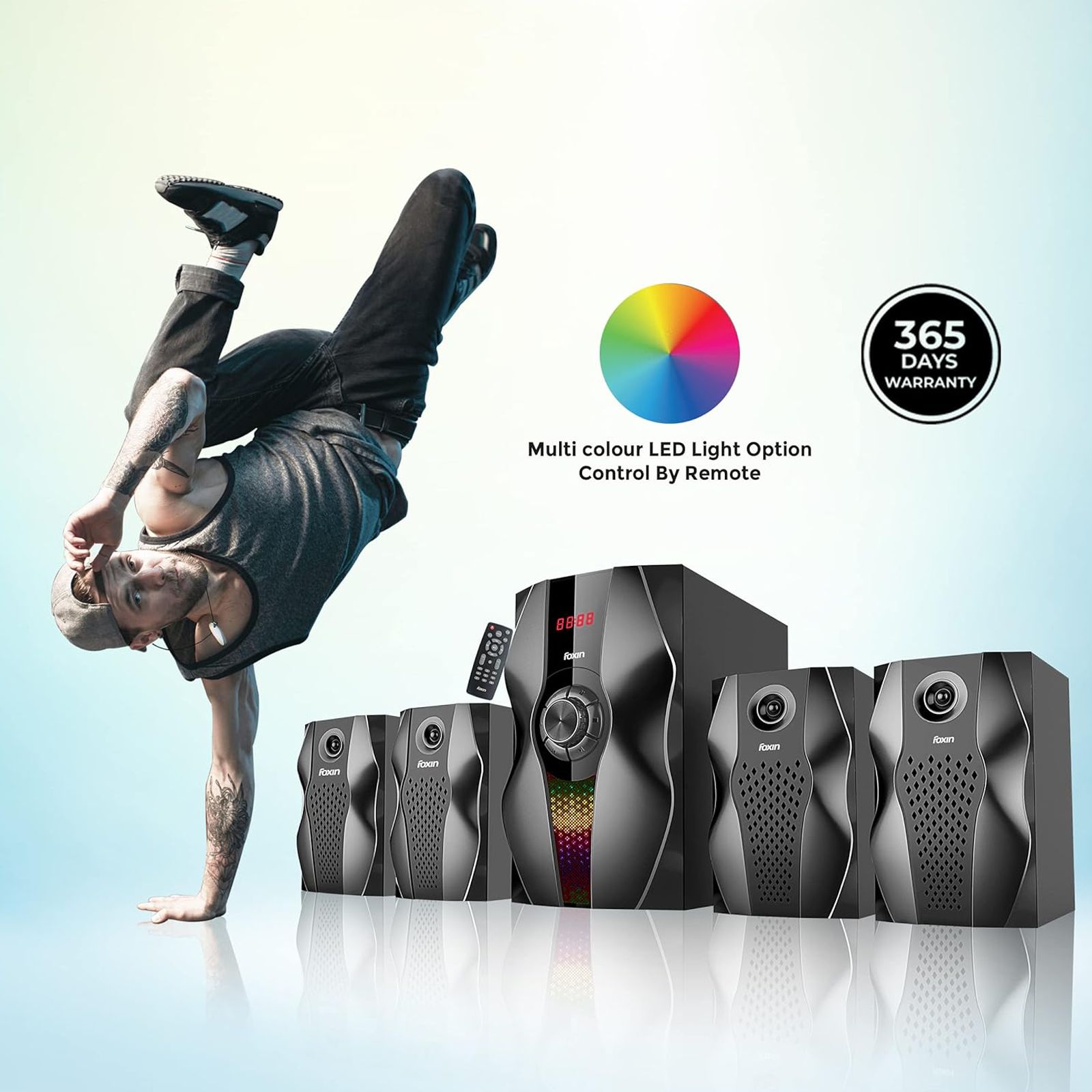 foxin FMS 5450 95W Multimedia Speaker (Dual Connectivity, 4.1 Channel, Black) foxin FMS 5450 95W Multimedia Speaker (Dual Connectivity, 4.1 Channel, Black)_7