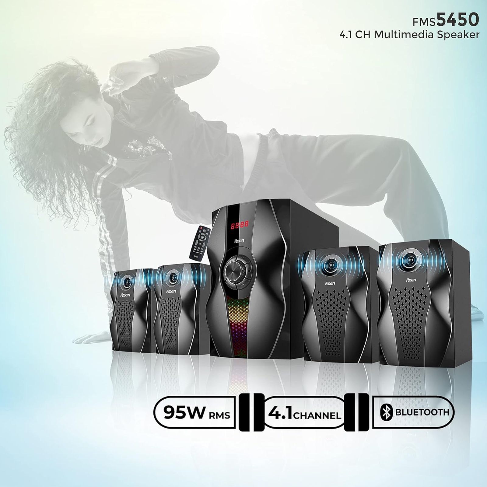 foxin FMS 5450 95W Multimedia Speaker (Dual Connectivity, 4.1 Channel, Black) foxin FMS 5450 95W Multimedia Speaker (Dual Connectivity, 4.1 Channel, Black)_8