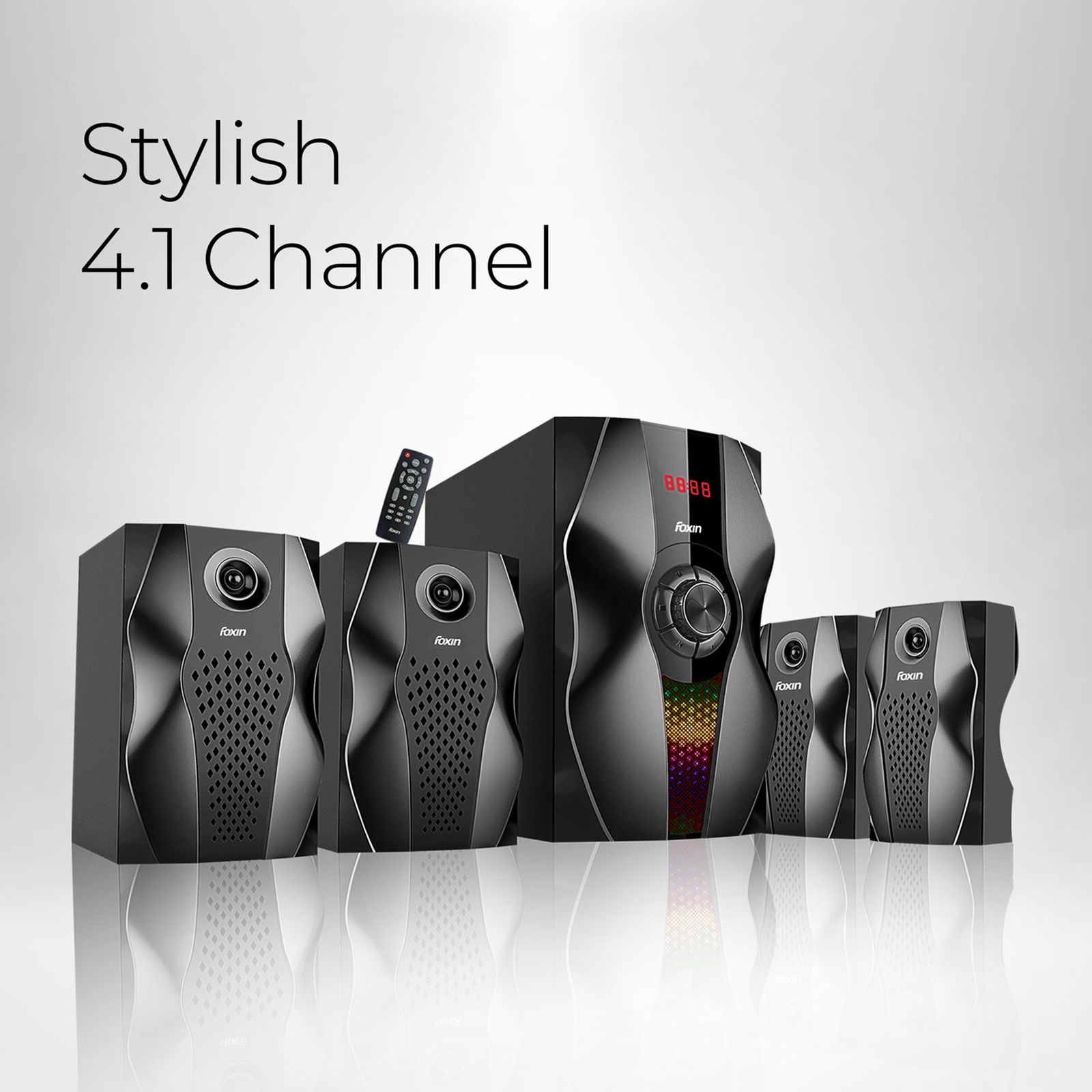 foxin FMS 5450 95W Multimedia Speaker (Dual Connectivity, 4.1 Channel, Black) foxin FMS 5450 95W Multimedia Speaker (Dual Connectivity, 4.1 Channel, Black)_9