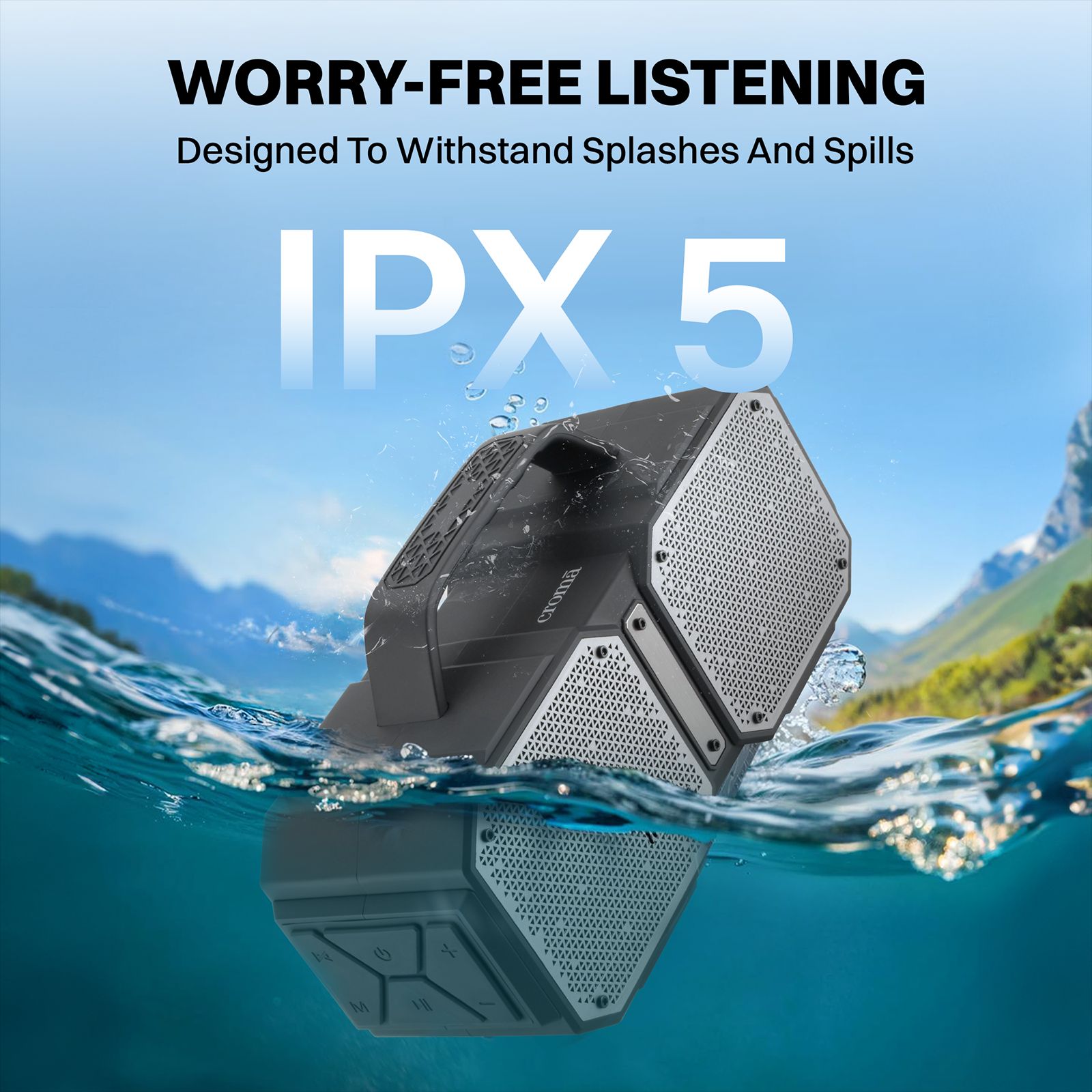 Croma 30W Portable Bluetooth Speaker (IPX4 Water Resistant, 20 Hours Playtime, Black)_12