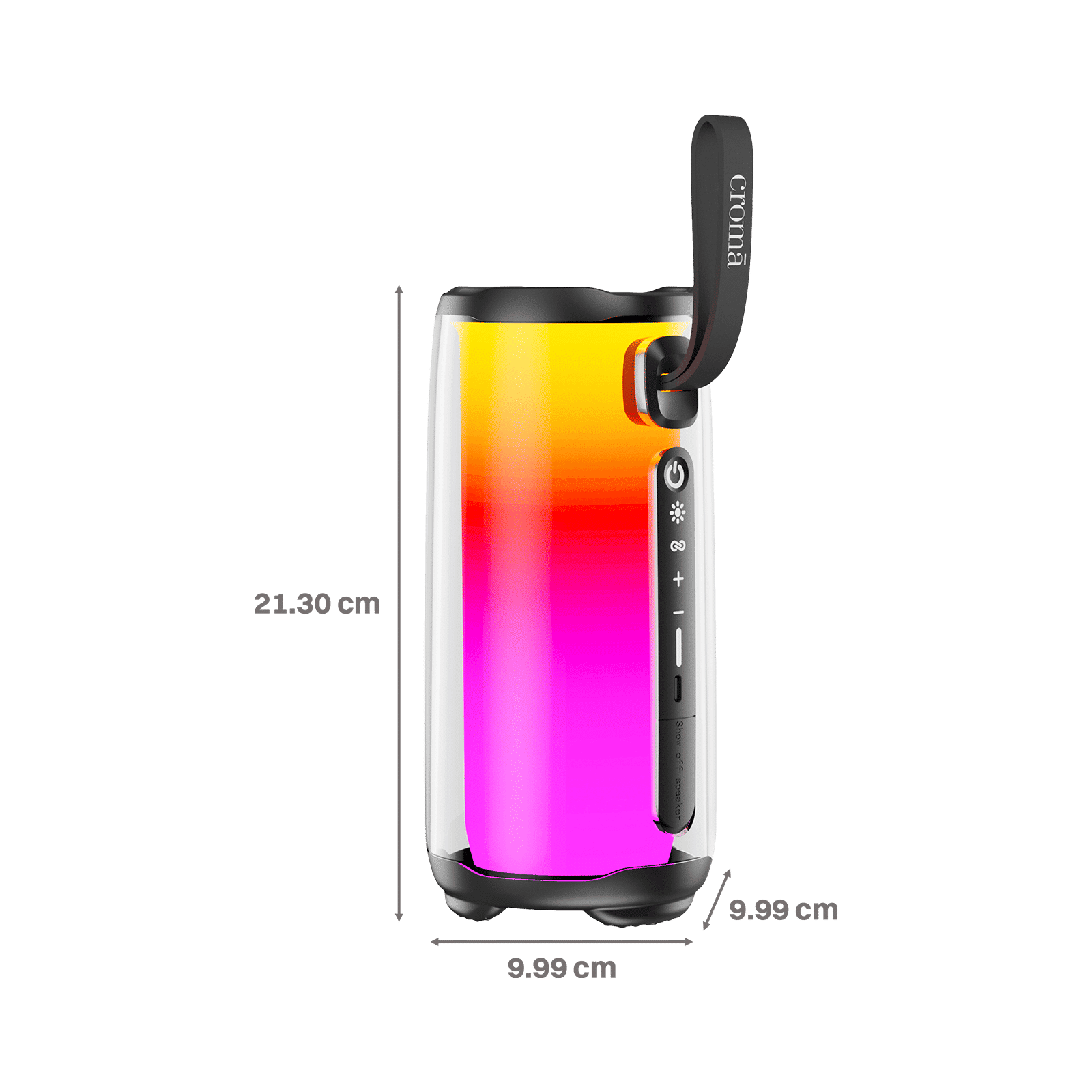 Croma 10W Portable Bluetooth Speaker (RGB Light, 5 Hours Playback, Mono Channel, Black)_3