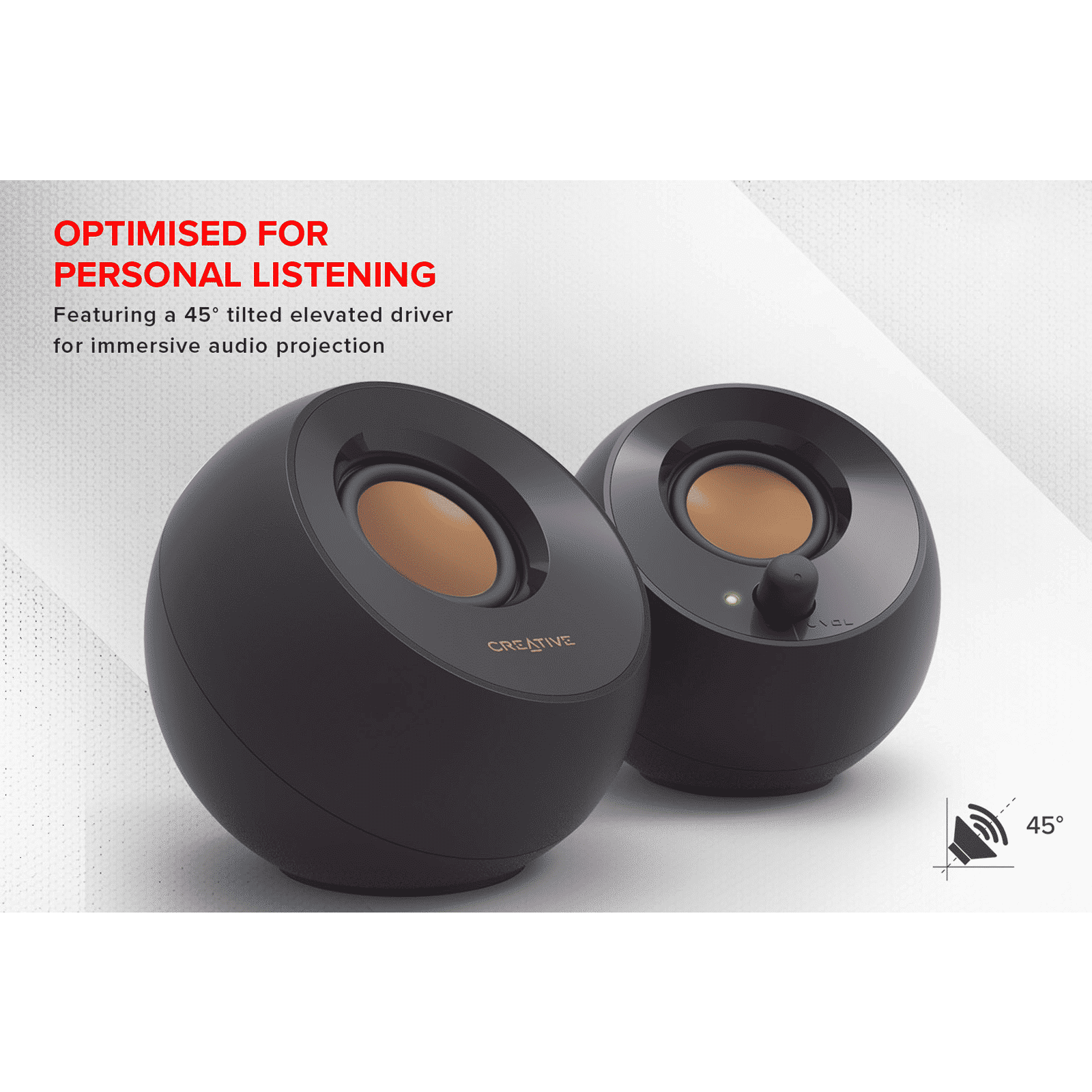 Creative Pebble 4.4W Multimedia Speaker (45 Degree Elevated Drivers, 2.0 Channel, Black)_4