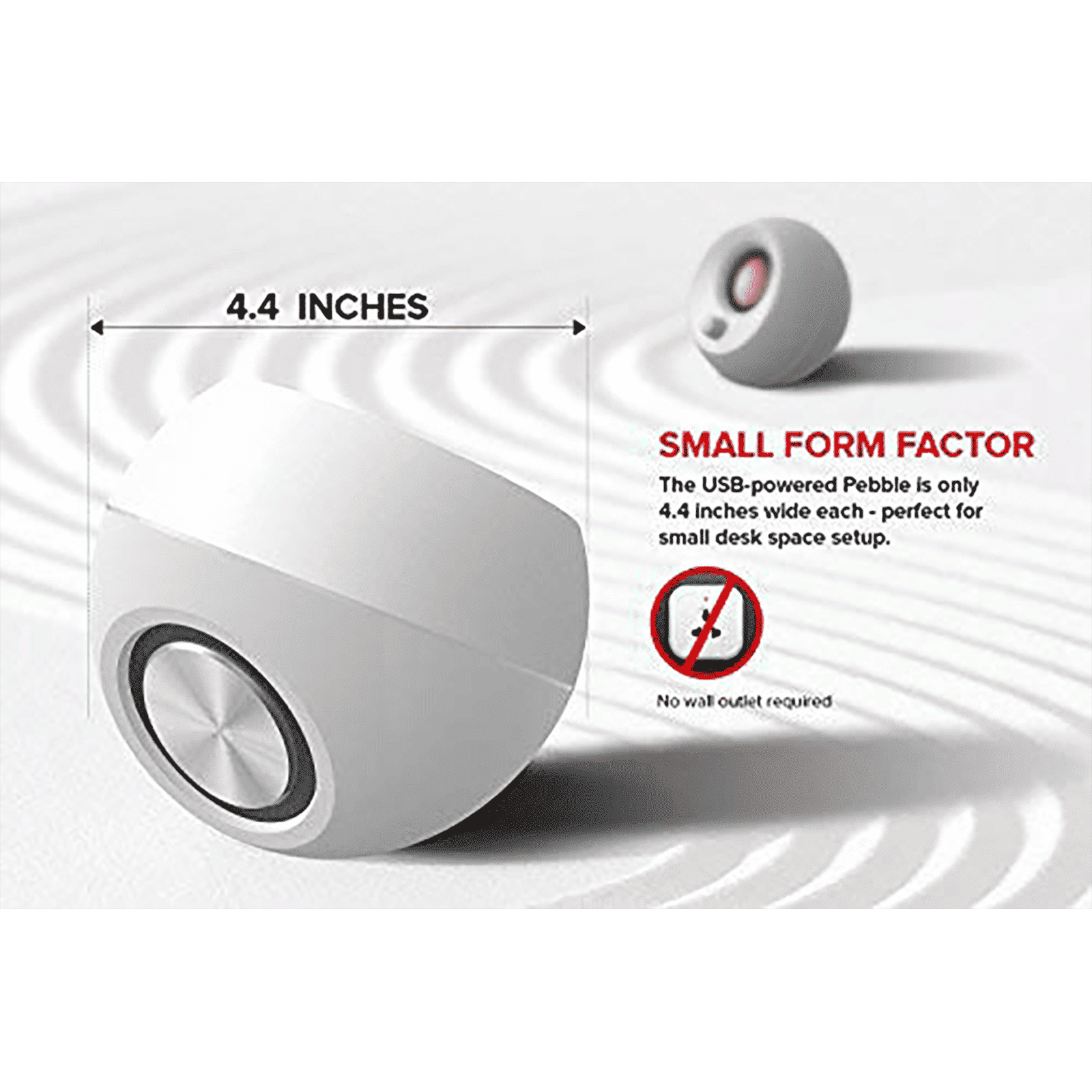 Creative Pebble 4.4W Multimedia Speaker (45 Degree Elevated Drivers, 2.0 Channel, White) Creative Pebble 4.4W Multimedia Speaker (45 Degree Elevated Drivers, 2.0 Channel, White)_7