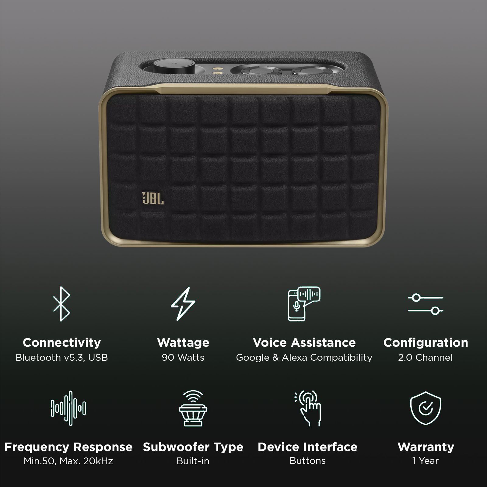 JBL Authentics 200 90W Portable Bluetooth Speaker (Automatic Self Tuning, 2.0 Channel, Black) JBL Authentics 200 90W Portable Bluetooth Speaker (Automatic Self Tuning, 2.0 Channel, Black)_2