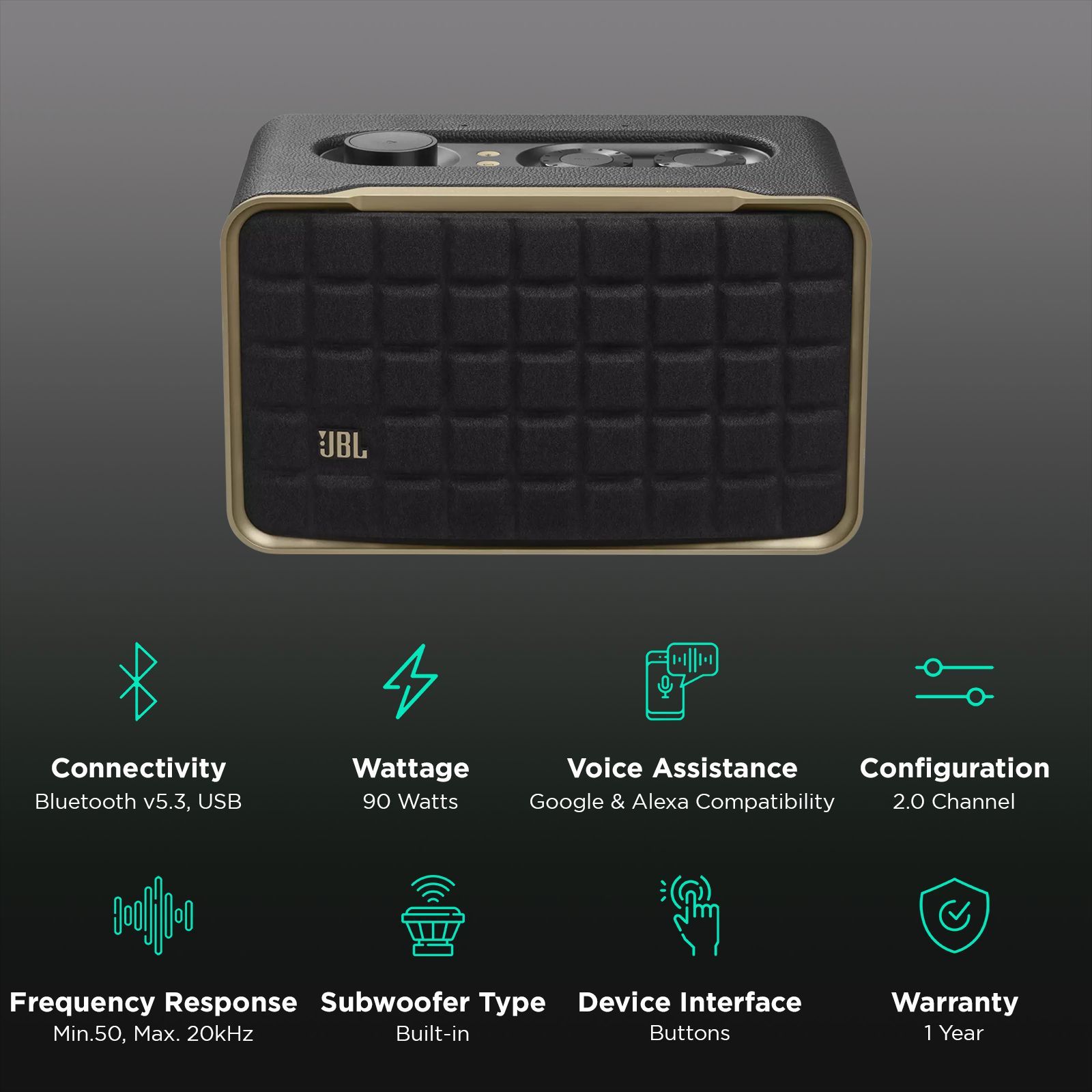 JBL Authentics 200 90W Portable Bluetooth Speaker (Automatic Self Tuning, 2.0 Channel, Black)_2