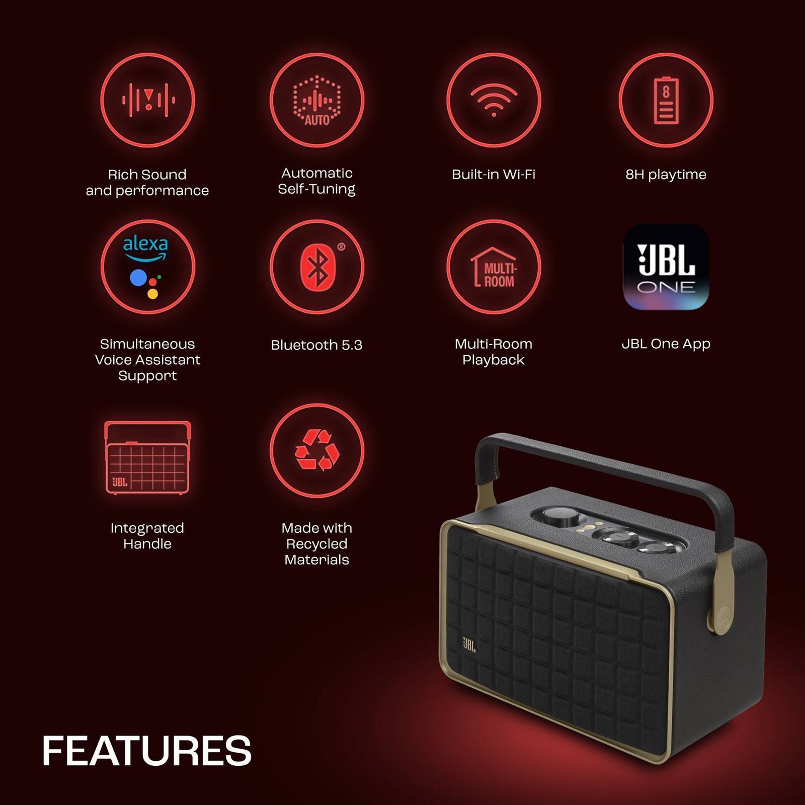 JBL Authentics 300 100W Portable Bluetooth Speaker (Automatic Self Tuning, Stereo Channel, Black) JBL Authentics 300 100W Portable Bluetooth Speaker (Automatic Self Tuning, Stereo Channel, Black)_19