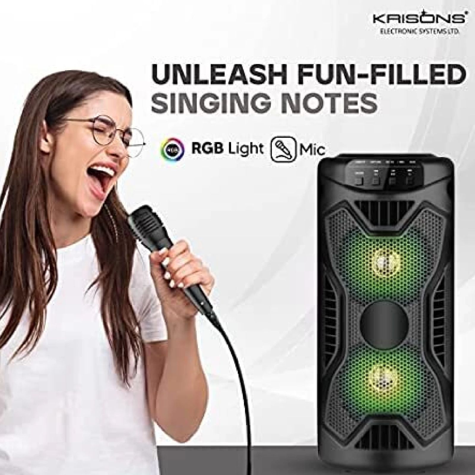 Krisons Rockstar 30W Bluetooth Party Speaker with Mic (FM Radio, 2.0 Channel, Black)_6