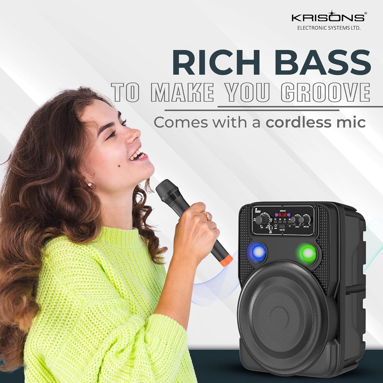 Krisons Ultima 30W Bluetooth Party Speaker with Mic (Karaoke Supported, 2.1 Channel, Black)_7