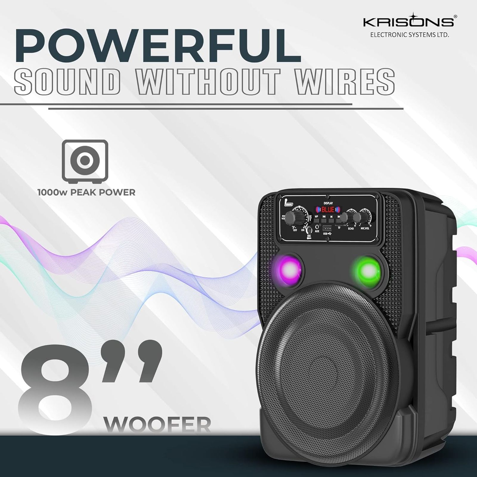 Krisons Ultima 30W Bluetooth Party Speaker with Mic (Karaoke Supported, 2.1 Channel, Black)_4