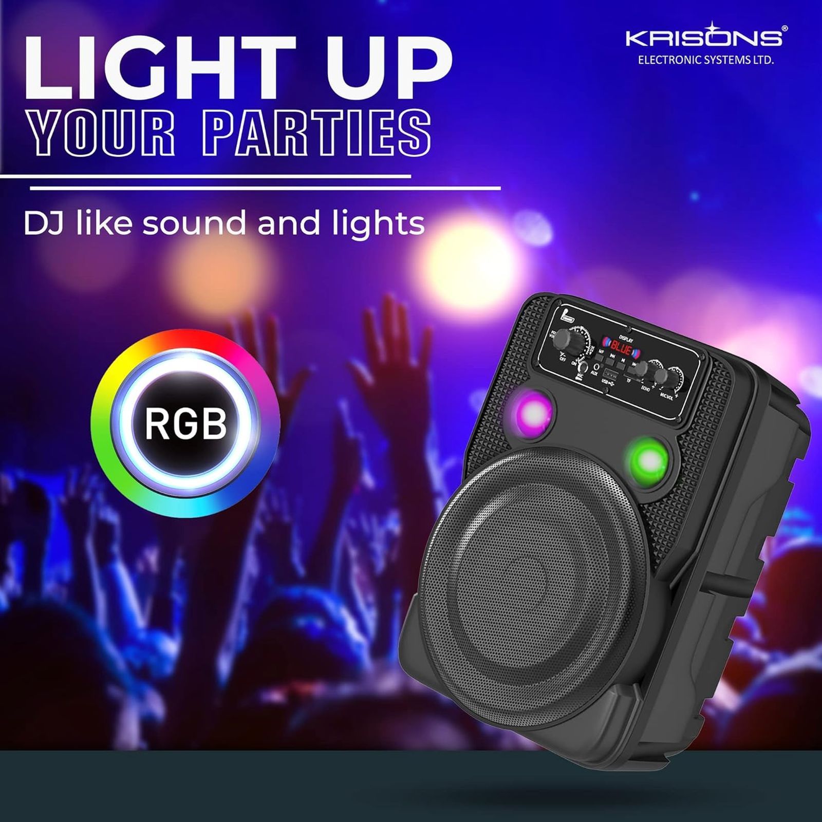 Krisons Ultima 30W Bluetooth Party Speaker with Mic (Karaoke Supported, 2.1 Channel, Black)_5