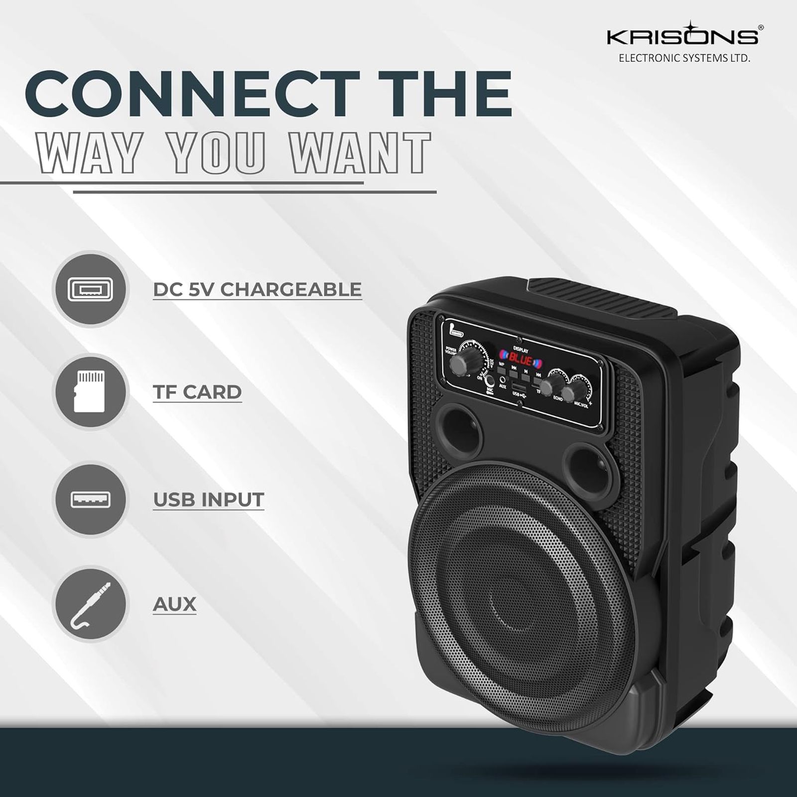 Krisons Ultima 30W Bluetooth Party Speaker with Mic (Karaoke Supported, 2.1 Channel, Black)_6