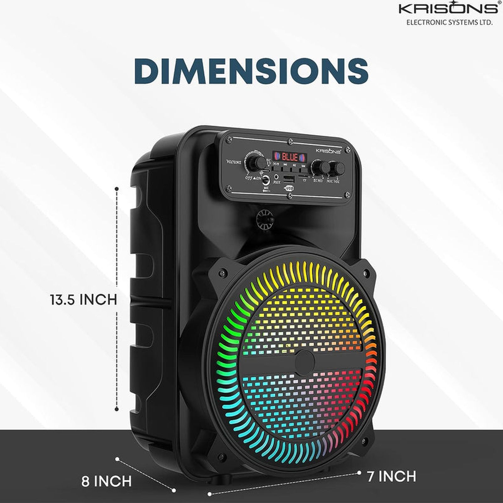Krisons MoonStar 30W Bluetooth Party Speaker with Mic (Bass Boost, 2.0 Channel, Black)_6