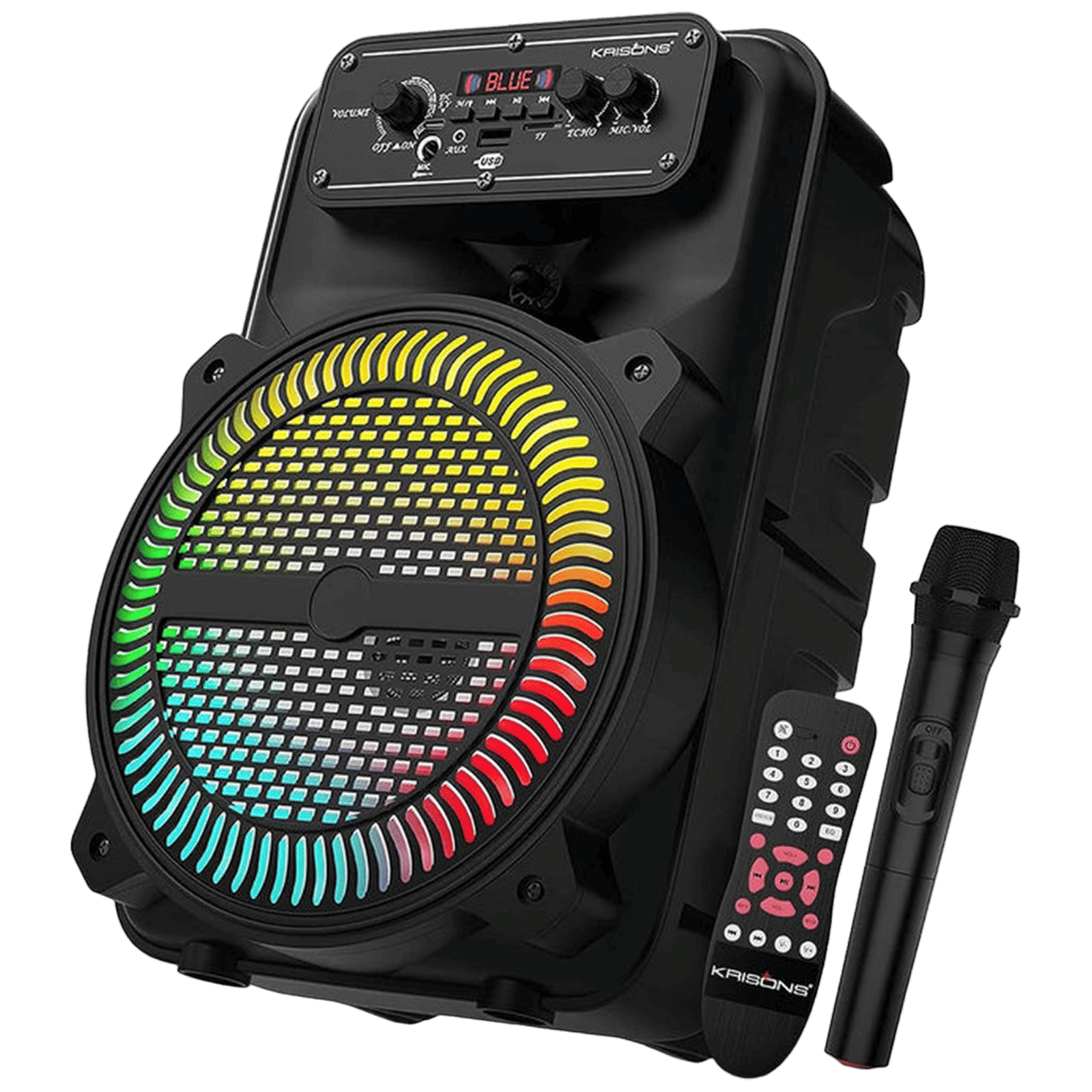 Krisons MoonStar 30W Bluetooth Party Speaker with Mic (Bass Boost, 2.0 Channel, Black)_1