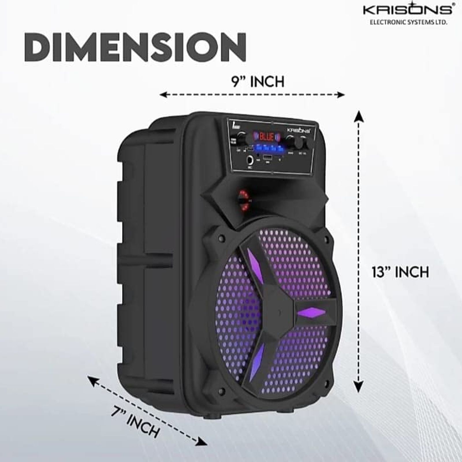 Krisons Stone 20W Bluetooth Party Speaker with Mic (Full HD Sound, 1.0 Channel, Black)_5