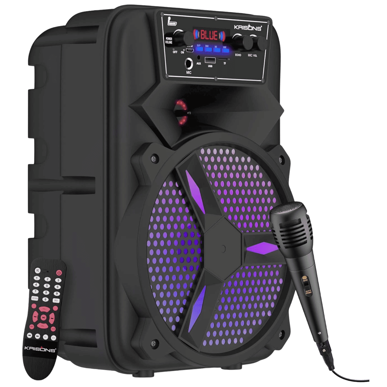 Krisons Stone 20W Bluetooth Party Speaker with Mic (Full HD Sound, 1.0 Channel, Black)_1